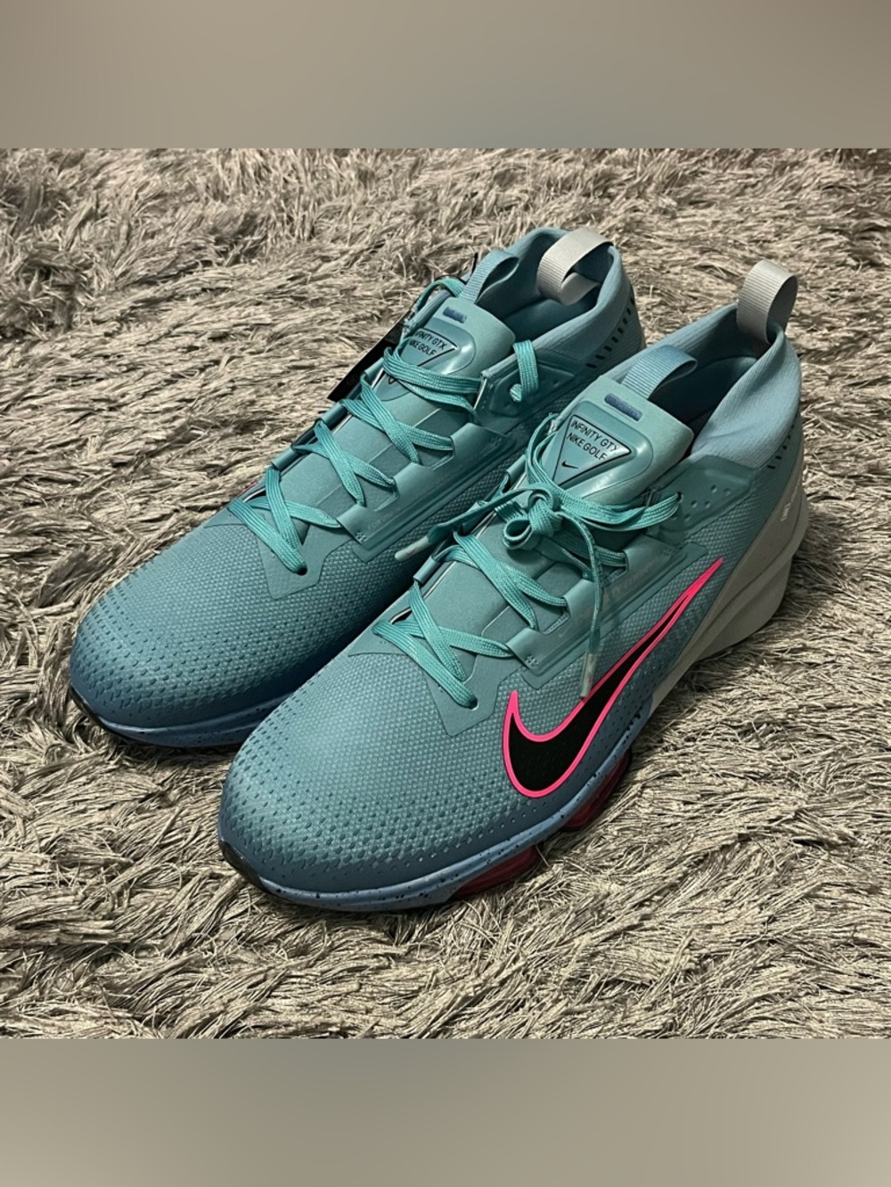 Size 12.5 - Nike Air Zoom Infinity Tour 2 Golf GORE-TEX Denim Turquoise Hyper